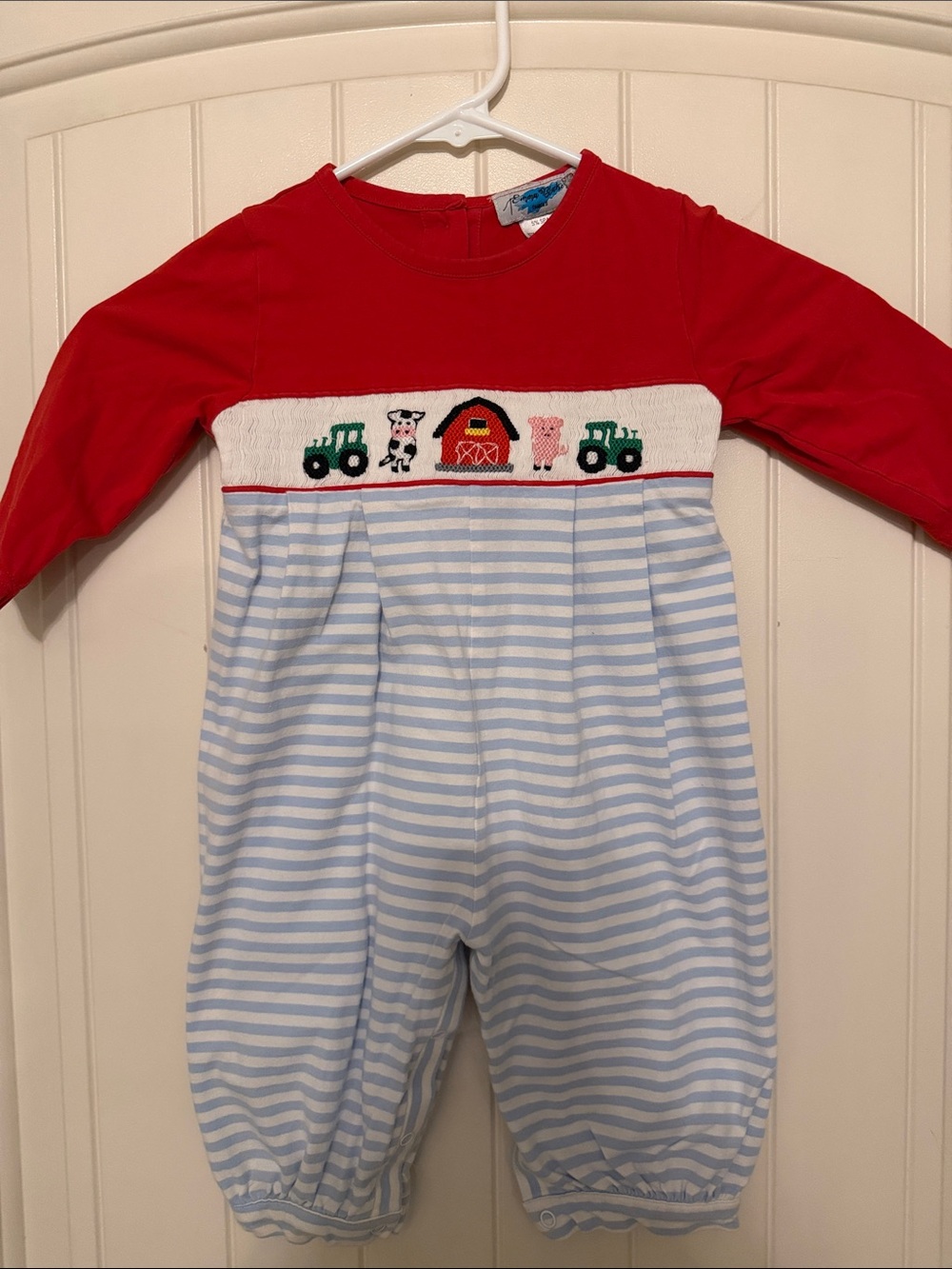 Farm Smocked Baby One-Piece
